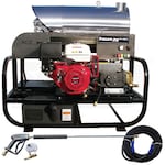 Pressure-Pro Professional 3000 PSI (Gas - Hot Water) Super Skid Belt-Drive Pressure Washer w/ General Pump & Electric Start Honda GX390 Engine