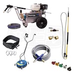 Pressure-Pro 4000PSI Deluxe Start Your Own Pressure Washing Business Kit w/ Belt-Drive, Aluminum Frame, CAT Pump & Electric Start Honda GX390 Engine (49-State C