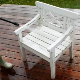 Pressure Washing a Deck Chair