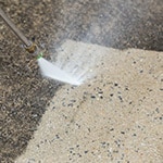 Pressure Washing on a Sidewalk