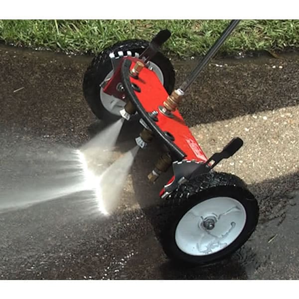 Water Broom in Use on Driveway