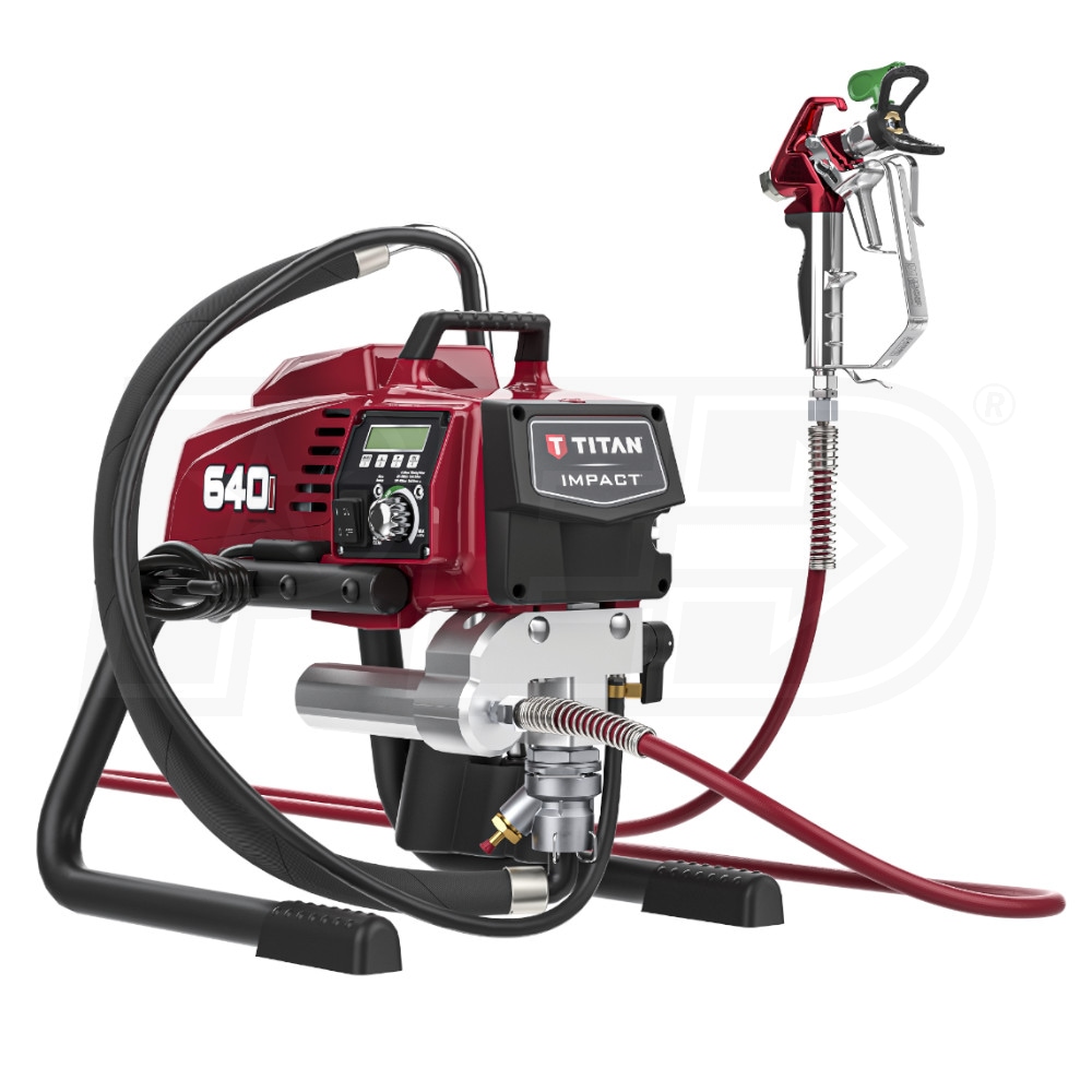 Titan Impact 640I 3300 PSI 0.70 GPM Electric Skid Airless Sprayer w/ Gun,  Hose & Tip