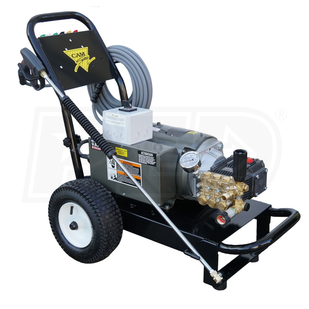 Cam Spray 1000STNEF Stationary Natural Gas Fired Electric Hot Water  Pressure Washer with 50' Hose - 1000 PSI; 3.0 GPM