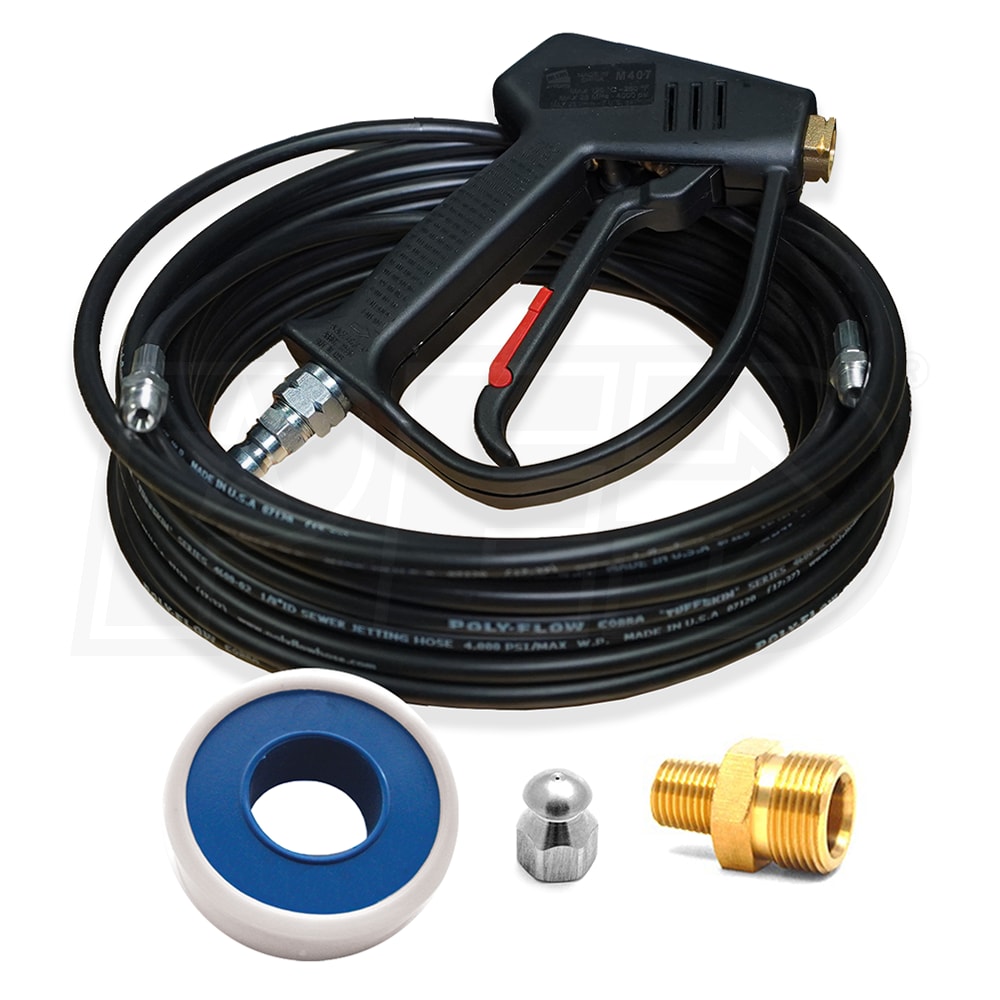 High Pressure Washer Sewer Jetter Kit-50 FT 3000 PSI Drain Cleaning Hose Perfect 