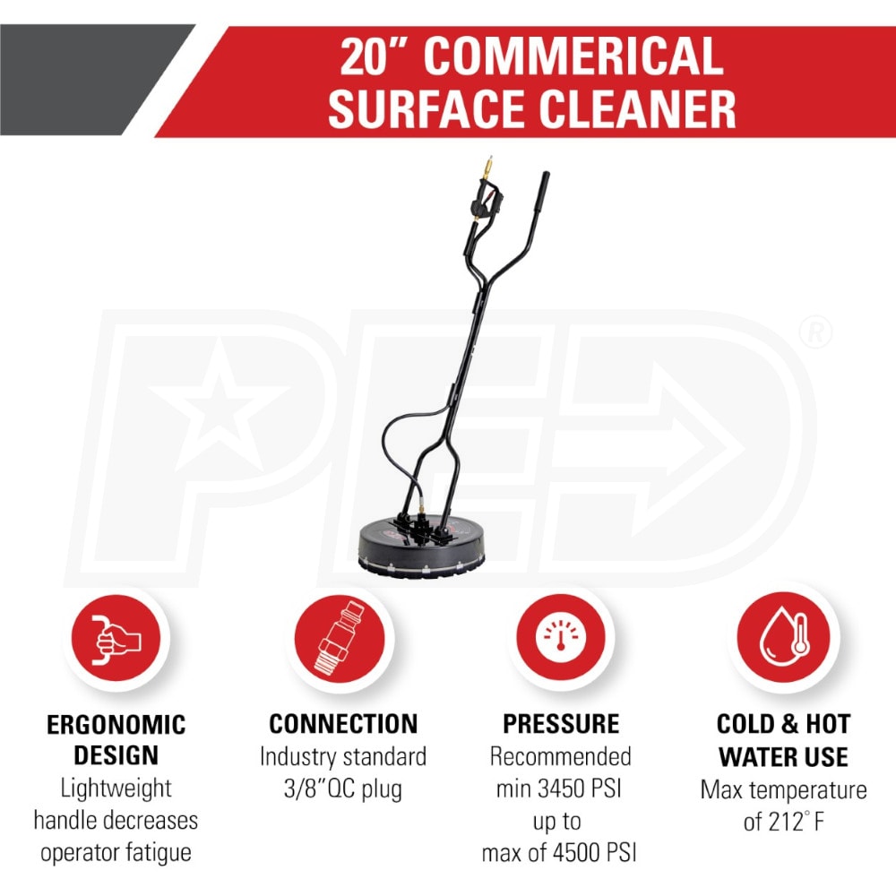 Simpson 80182 Professional 20" Surface Cleaner 4500 PSI 212°F