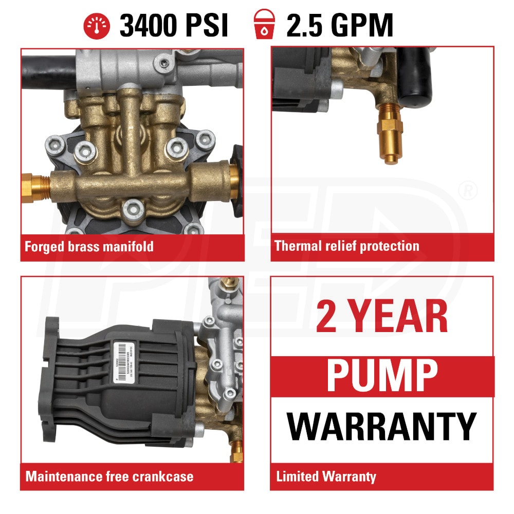 OEM Technologies 90029 Fully Plumbed 3400 PSI 2.5 GPM 3/4Inch Shaft