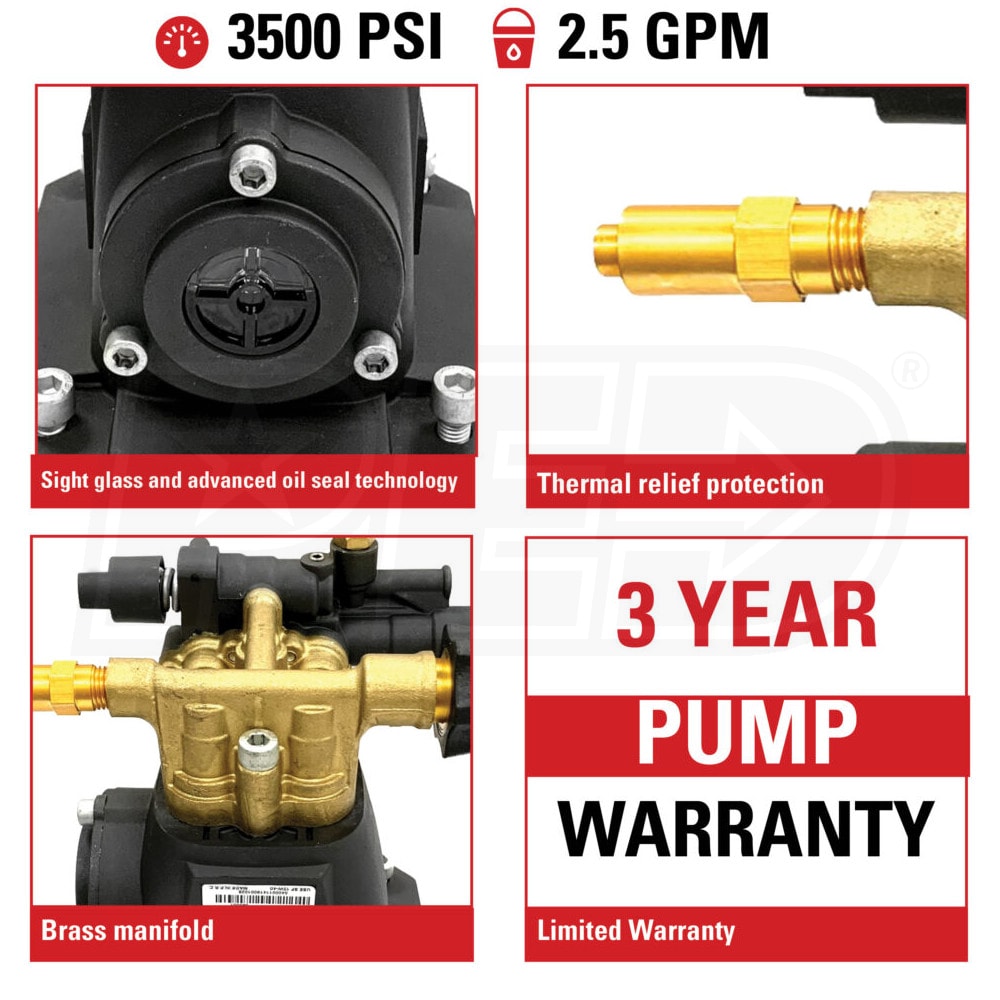 AAA 90052 3500 PSI 2.5 GPM 3/4Inch Shaft Axial Pressure Washer Pump Kit