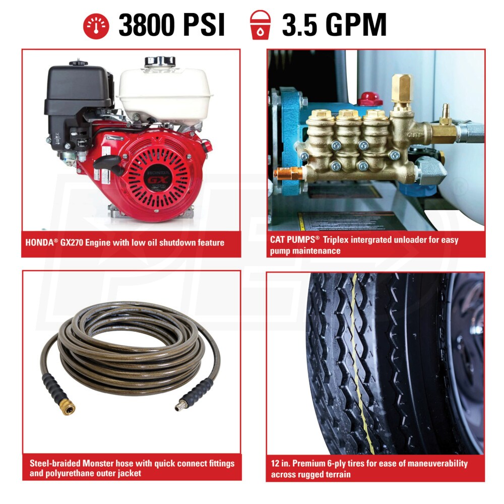 Simpson 95001 Professional 3800 PSI Gas Cold Water Pressure Washer