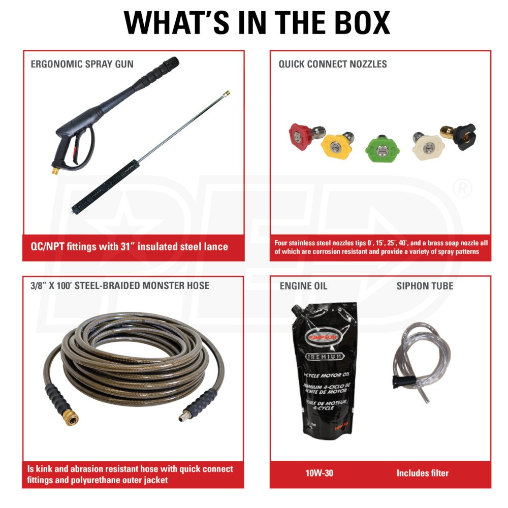 Simpson 95001 Professional 3800 PSI Gas Cold Water Pressure Washer