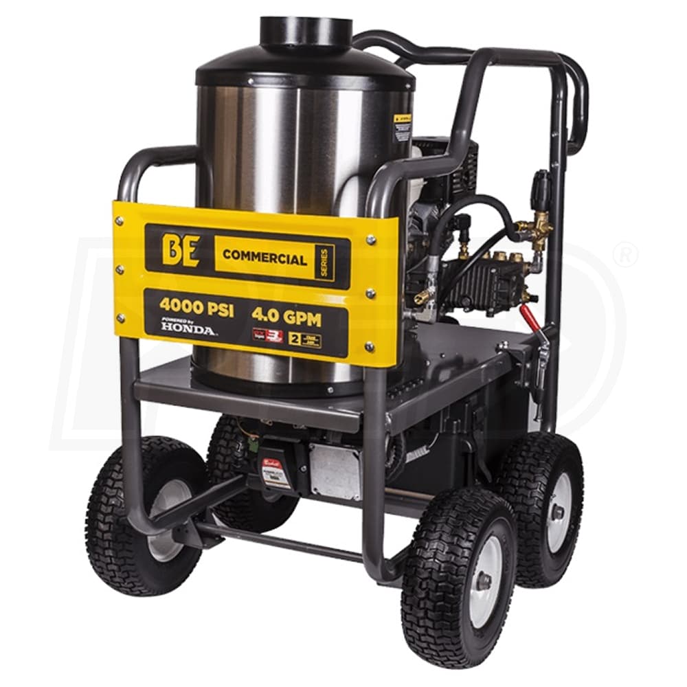 Be HW4013HG Professional 4000 PSI (Gas - Hot Water) Pressure Washer w/ General Pump & Electric Start Honda GX390 Engine