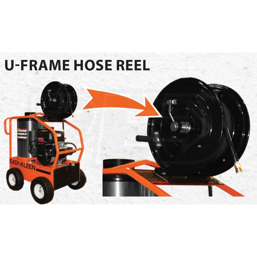 EasyKleen KITHR150HP3BLK 5000 PSI UFrame Mount Hose Reel Kit & Joiner Hose 150' x 3/8Inch