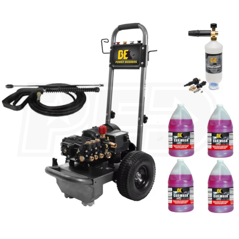 BE 1500 PSI (Electric - Cold Water) DIY Portable Car Wash Pressure Washer  Kit