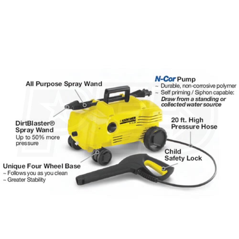 Karcher K2.20 Follow Me 1500 PSI ElectricCold Water Pressure Washer