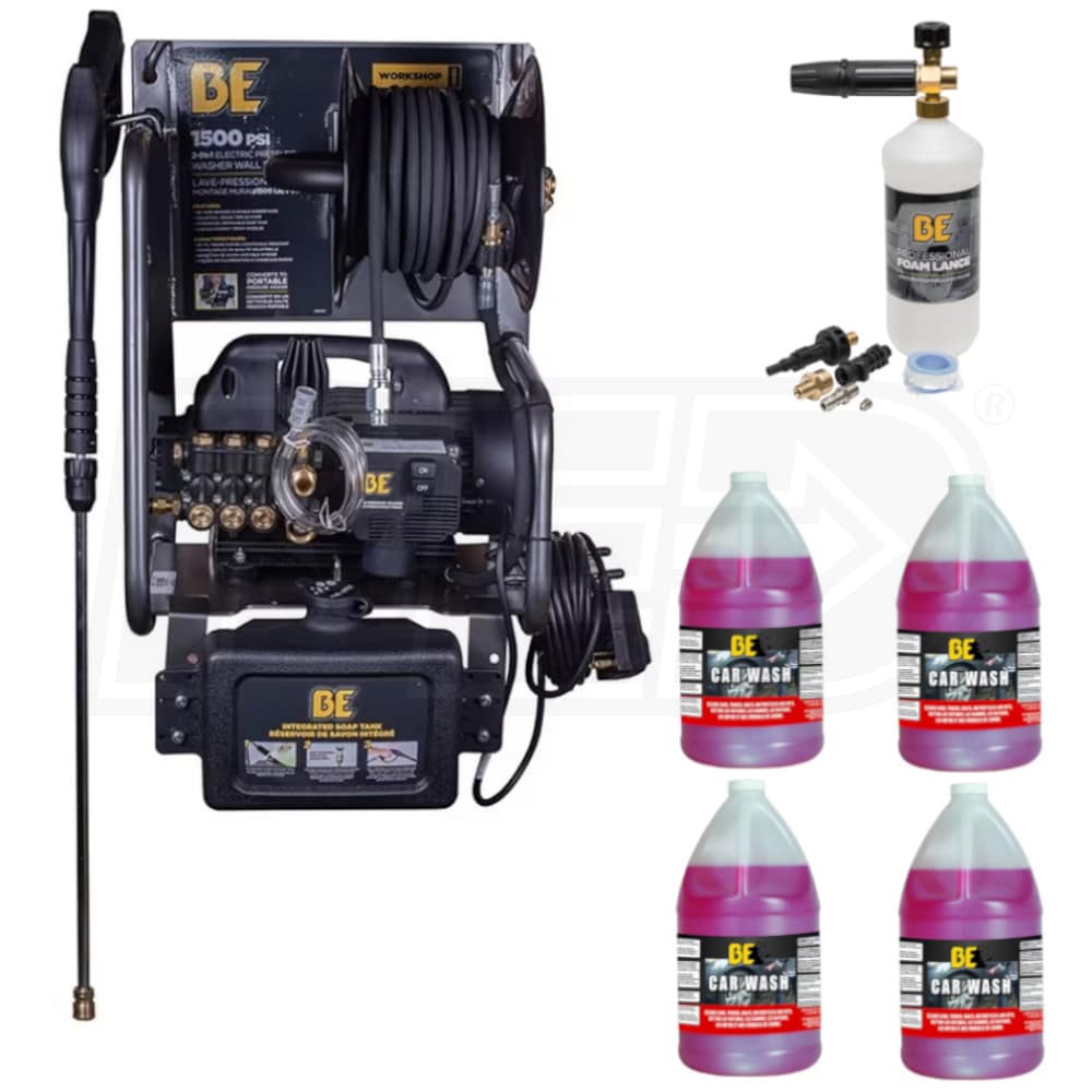 BE B1515EN-DF 1500 PSI Electric - Cold Water DIY Portable Car Wash