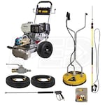 BE Professional 4200 PSI (Gas - Cold Water) Start Your Own Pressure Washing Business Kit w/ SS Frame, CAT Pump & Honda GX390 Engine