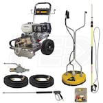 BE Professional 4000 PSI (Gas - Cold Water) Start Your Own Pressure Washing Business Kit w/ SS Frame, Comet Pump & Honda GX390 Engine