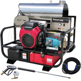 View Pressure-Pro Professional 3500 PSI (Gas - Hot Water) Super Skid Belt-Drive Pressure Washer w/ CAT Pump & Electric Start Honda GX630 Engine