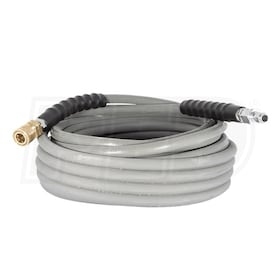 BE Power Equipment 50-Foot (3/8") 4000 PSI Gray Non-Marking High Pressure Hose w/ Quick Connectors (Hot/Cold Water)