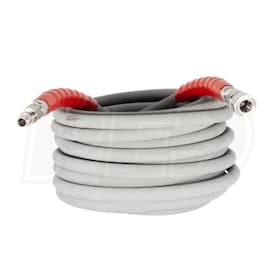 BE Power Equipment Semperflex 50-Foot (3/8") 6000 PSI Gray Non-Marking High Pressure Hose w/ Quick Connectors (Hot/Cold Water)