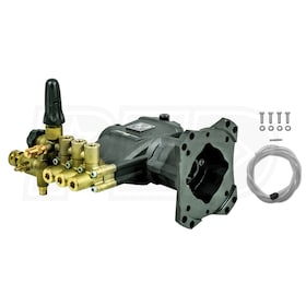 View AAA Fully Plumbed C45 4400 PSI 4 GPM Horizontal Triplex Pressure Washer Pump Kit w/ PowerBoost