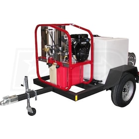 View Hot2Go Professional 4000 PSI (Gas - Hot Water) Pressure Washer Trailer w/ AR Pump & Electric Start Honda GX390 Engine