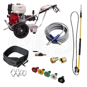 View Pressure-Pro 4000PSI Basic Start Your Own Pressure Washing Business Kit w/ Aluminum Frame, General Pump & Electric Start Honda GX390 Engine (47-State Compliant)