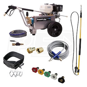 View Pressure-Pro 4000PSI Basic Start Your Own Pressure Washing Business Kit w/ Belt-Drive, Aluminum Frame, CAT Pump & Honda GX390 Engine (47-State Compliant)