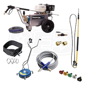 View Pressure-Pro 4000PSI Deluxe Start Your Own Pressure Washing Business Kit w/ Belt-Drive, Aluminum Frame, CAT Pump & Honda GX390 Engine (47-State Compliant)