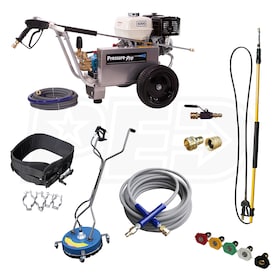 View Pressure-Pro 4000PSI Deluxe Start Your Own Pressure Washing Business Kit w/ Belt-Drive, Alum. Frame, CAT Pump & Electric Start Honda GX390 (47-State Complaint)