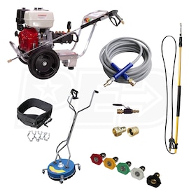 View Pressure-Pro 4000PSI Deluxe Start Your Own Pressure Washing Business Kit w/ Aluminum Frame, General Pump & Electric Start Honda GX Engine (47-State Compliant)