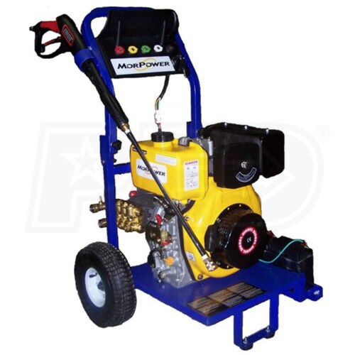 MorPower PWH03201 Professional 3200 PSI Diesel Cold Water Pressure Washer w/ Electric Start