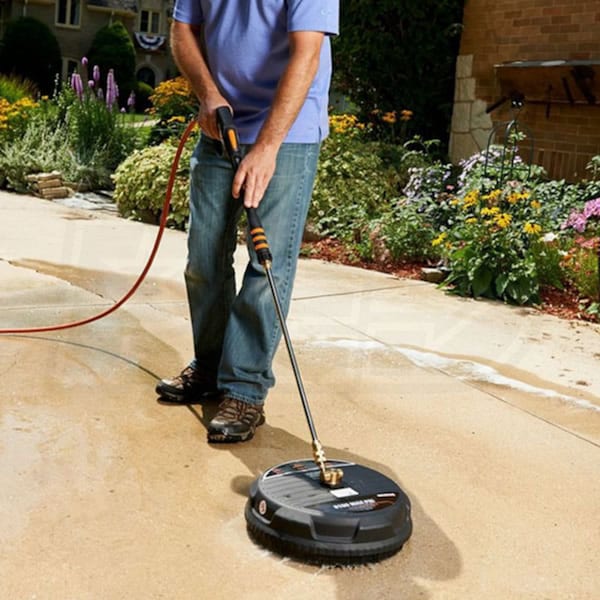 Homeowner Using a Semi-Pro Surface Cleaner