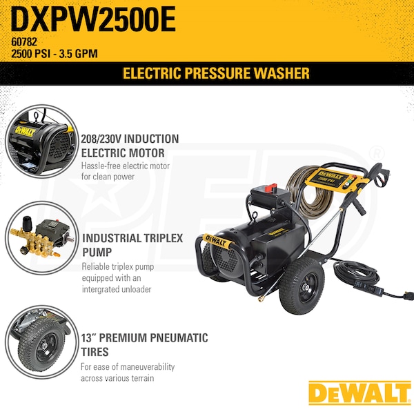 DeWalt 60782 2500 PSI 3.5 GPM Electric Pressure Washer