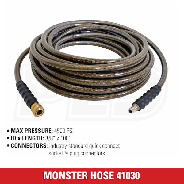 Simpson 41030 Monster 3/8 x 100' Cold Water Pressure Washer Hose - 4500 PSI