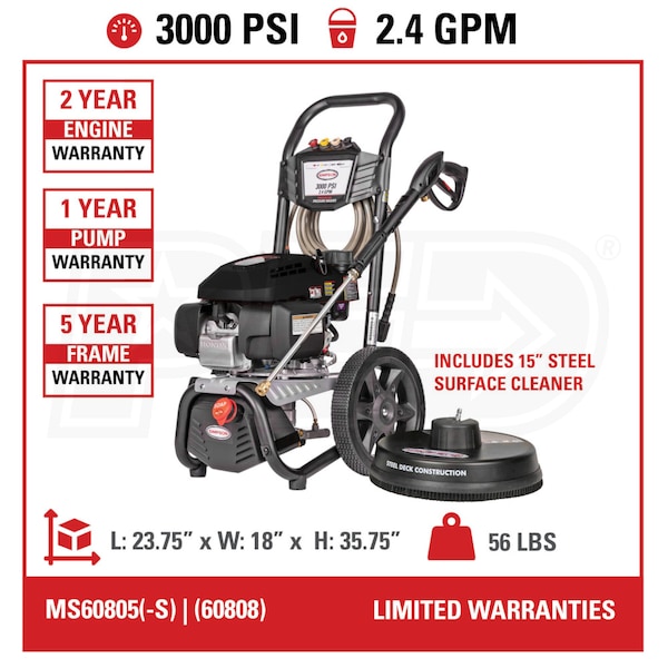 SCE TMS-4035-K-G  Truck Mounted Skid Pressure Washer