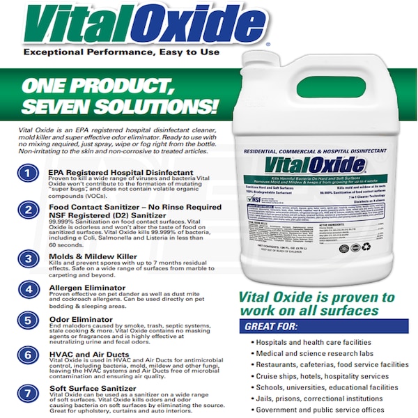 Vital-Oxide Disinfectant, EPA Registered