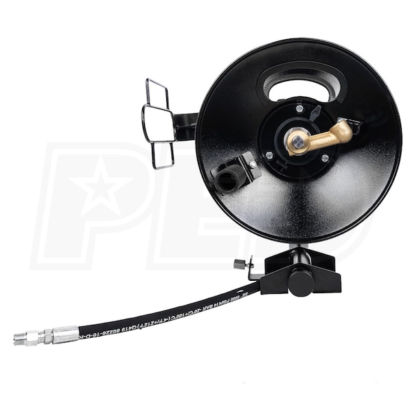 Skid or Wall Mount Super Heavy Duty Pressure Washer Hose Reel, 3/8In x  200FT Capacity, Air and Water, 4000 PSI