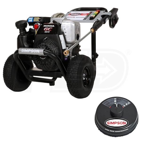 Simpson MSH3125 SC MegaShot MSH3125 S 3200 PSI Gas Cold Water Pressure Washer w Honda Engine Surface Cleaner